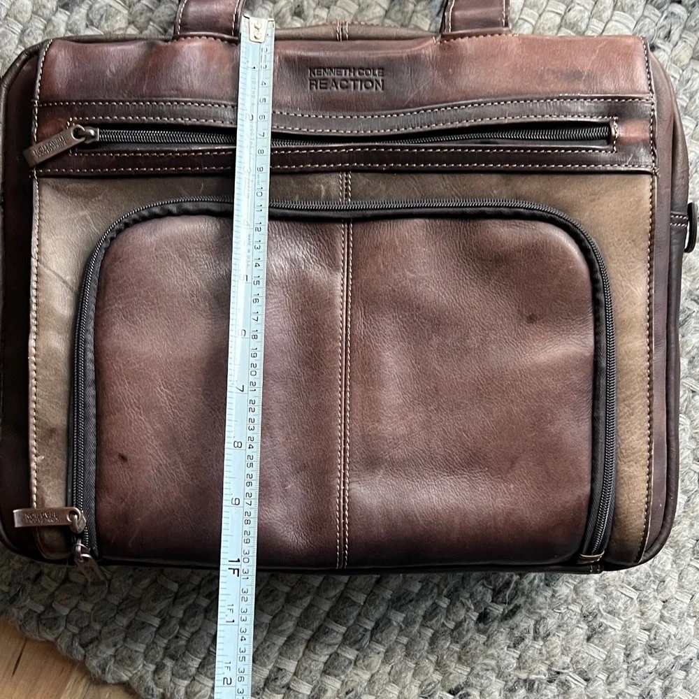 Kenneth Cole Reaction Dark Brown Leather Briefcase